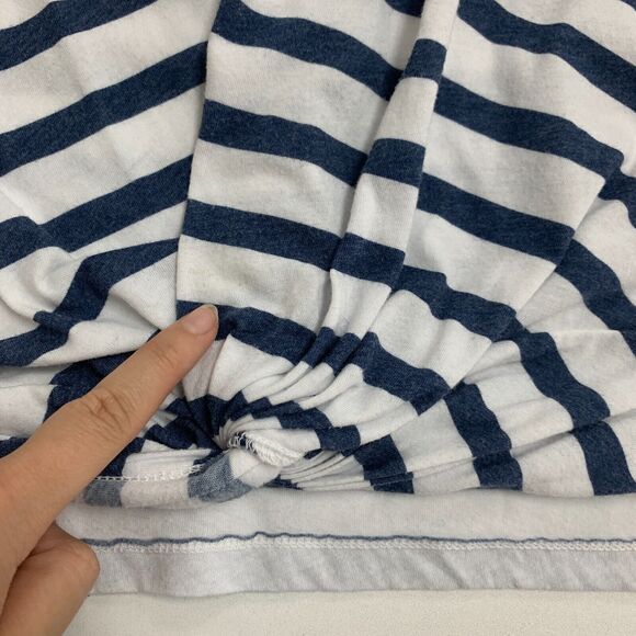 Splendid Shirt Womens Extra Large Knotted Twist Striped Cropped Short Sleeve Tee - Picture 7 of 13